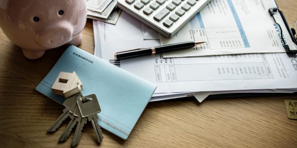 Flat lay of real estate concept