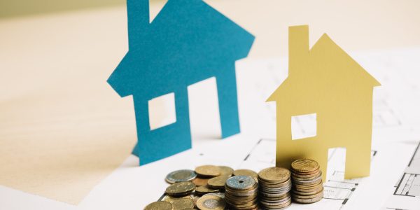 stack-coins-paper-houses